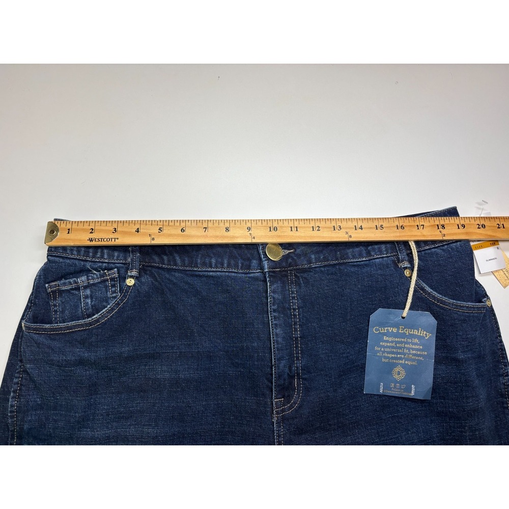 Democracy Jeans Plus 16W Blue Ab Solution Skyrise Barrel Leg New - Picture 8 of 11